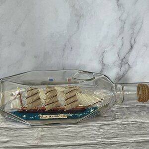 Vintage "Great Republic 1853" Clipper Ship In Bottle Handmade in England